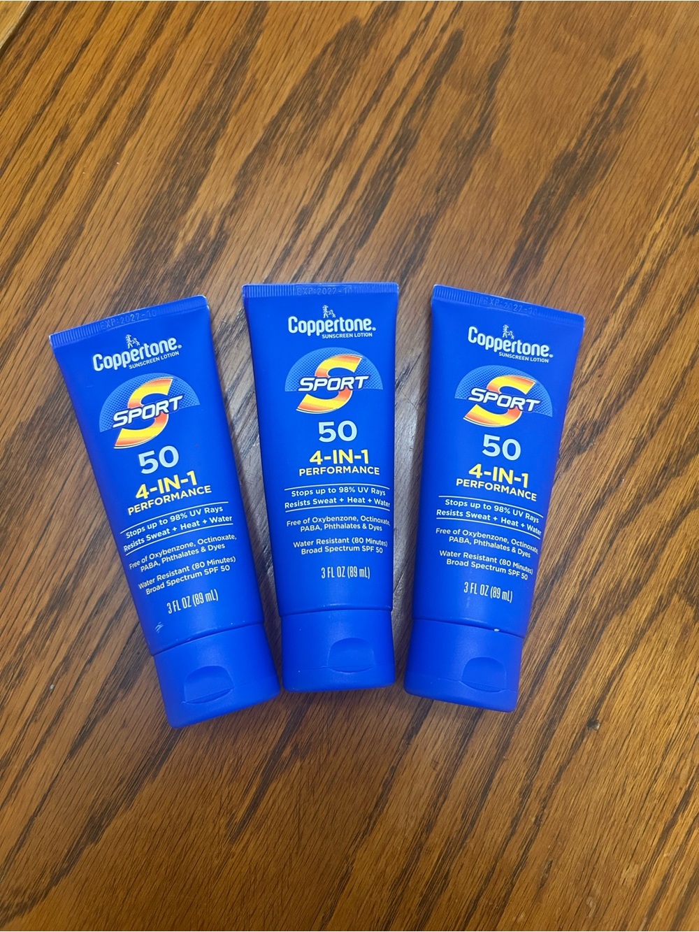 Set of 3 - Coppertone Sport SPF 50 4-in-1 Performance Sunscreen Lotion - Blue
